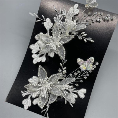 Cài tóc cô dâu hoa trắng mẫu mới t8/2024