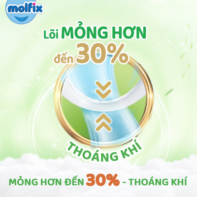 Tã/bỉm dán Molfix Thiên nhiên Super Jumbo S (4kg - 8kg) - Gói 80+4 miếng