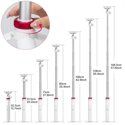 Ulanzi MT-44 - Tripod Mini Cho Máy Ảnh, Điện Thoại, Tải Trọng 1.5 Kg, Chiều Cao Tối Đa 109cm- Hàng chính hãng