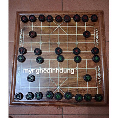 Combo bộ bàn cờ tướng gỗ hương đá  + quân gỗ trắc đỏ đen víp 