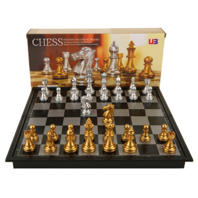 Bộ Cờ Vua Nam Châm – Màu Nhũ Vàng Bạc Cao Cấp - 25*25cm gấp gọn cao cấp- Hàng Chính Hãng