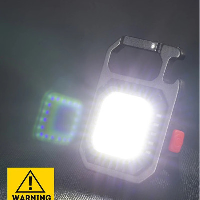 Móc Khóa Đèn Pin Đa Chức Năng Có Chống Nước Tặng Kèm Cáp Sạc - Hàng chính hãng