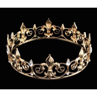 Vương miện nam mẫu tròn màu vàng cao 5cm