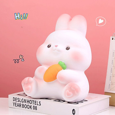 Ống Tiết Kiệm Trang Trí Hoạt Hình Thỏ Ăn Cà Rốt Quà Tặng_ Hàng chính hãng