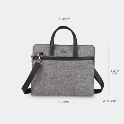 Túi công sở nam nữ đựng laptop 14 inch IDIGO MB2 - 410, túi đựng tài liệu A4 ngăn kéo trước thanh lịch