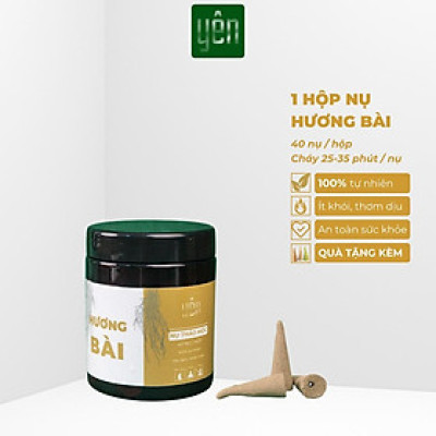 Nụ Hương Bài Sạch Ít Khói Hộp 40 Nụ Yên Tự Nhiên Không Hóa Chất Thờ Cúng Thư Giãn Xông Nhà Tẩy Uế