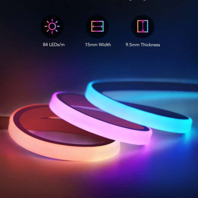 Dây LED RGBIC trang trí dán cạnh bàn Govee RGBIC LED Neon Rope Lights for Desks H61C3 | 10 ft/3m