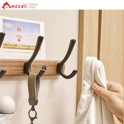 Móc treo tường bằng gỗ óc chó Anzzar, Giá treo áo treo tường thích hợp cho phòng tắm Nhà bếp Phòng ngủ Hành lang MT-11