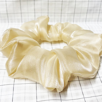 Dây cột tóc srunchies mẫu mới màu nâu vàng ánh kim - cột tóc màu hot