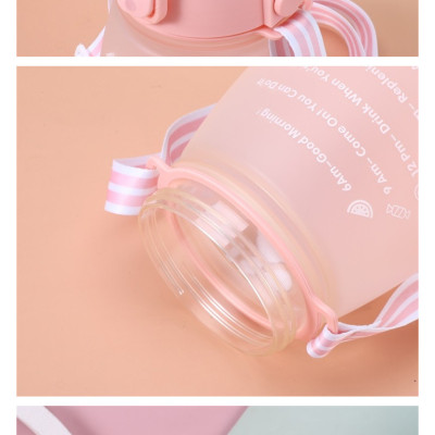 Bình đựng nước 1.2 lít có vạch chia báo giờ uống nước Tặng kèm stiker ngộ nghĩnh dễ thương