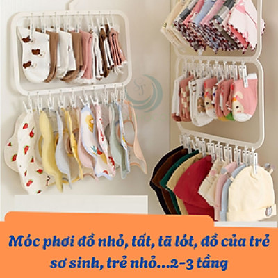 Móc kẹp mũ nón, vớ tất, yếm, khẩu trang, đồ lót từ 18-26 kẹp, sắp xếp tủ quần áo gọn gàng, tiết kiệm không gian nhà cửa