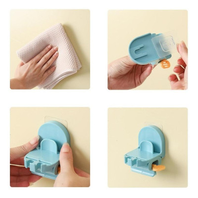 Dụng Cụ Đa Năng Dán Tường Phòng Tắm Nhiều Màu Lựa Chọn Tiện Dụng - Kẹp Ép Kem Đánh Răng - Treo Bàn Chải - Up Cốc - TakyHome 4019