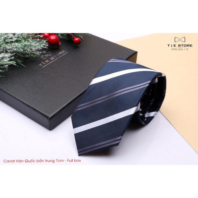 Cà Vạt Nam Bản Trung 7cm nhiều mẫu - Cavat Hàn Quốc Cao Cấp Full box