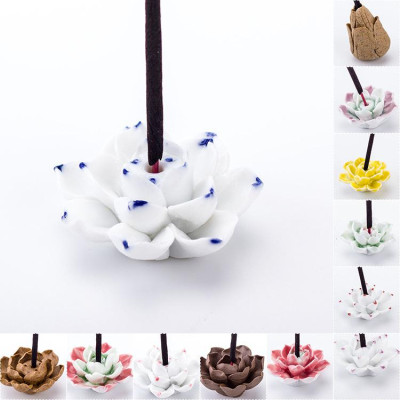 Đĩa cắm nhang hương hoa gốm đốt trầm dễ thương (size mini)