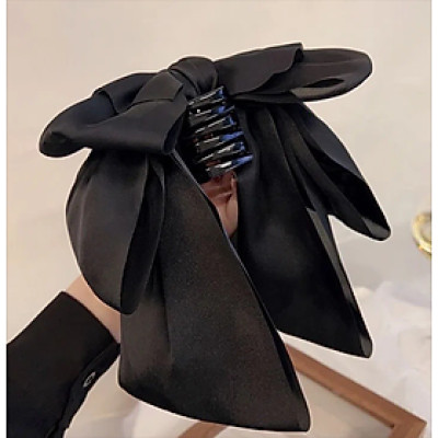 Nơ voan kim tuyến , trơn trắng đen khổ lớn - màu đen trơn