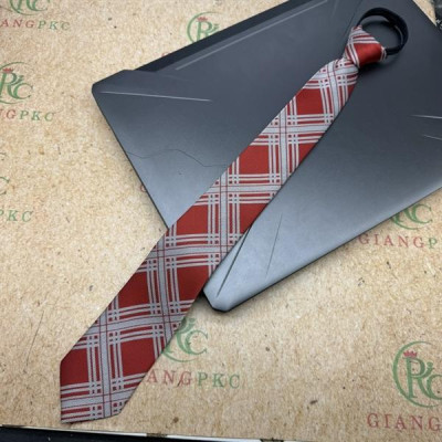 Cà vạt nam mẫu thắt sẵn dây kéo bản nhỏ 6cm mẫu đỏ caro trắng