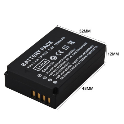 Pin Dành Cho Máy Ảnh Canon LP-E12 1250mAh Cao Cấp - Hàng Nhập Khẩu