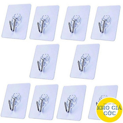 COMBO 10 MÓC NHỰA DÁN TƯỜNG CHỊU LỰC TRONG SUỐT