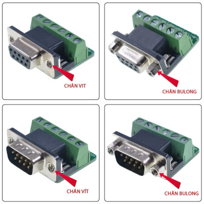 Đầu giắc kết nối đầu cuối cổng COM DB9 sang RS422/485