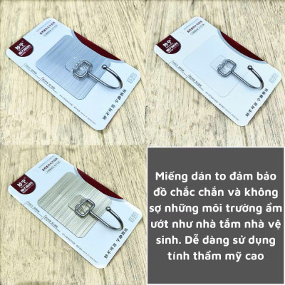 Móc Dán Tường Siêu Chắc Phủ Vàng & Bạc Mẫu Mới, Không Khoan Đục, Chịu Lực 15KG - HÀNG CHÍNH HÃNG MINIIN