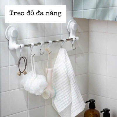 Móc Treo Đồ Hút Chân Không, Thanh Ngang Treo Đồ Kèm Móc - HÀNG CHÍNH HÃNG MINIIN