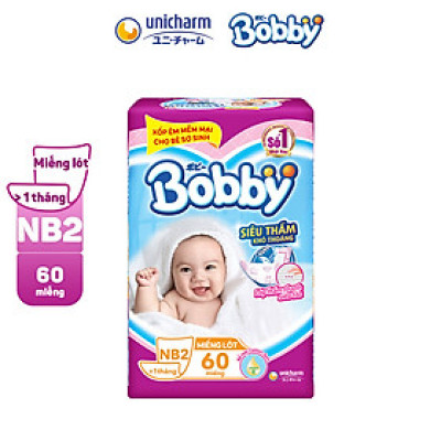 Tã Giấy Newborn 2 Bobby 40 Miếng/ 60 Miếng