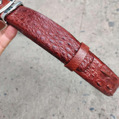 Thắt Lưng Da Cá Sấu. Gù Cá Sấu Đẹp Sang Chảnh TS119B (mặt trắng)