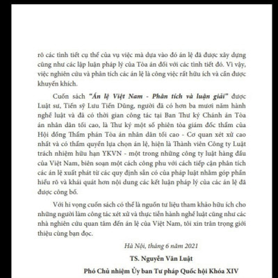 Án lệ Việt Nam - Phân tích và luận giải, tập 1 từ án lệ 01 đến án lệ 43 (tái bản lần thứ hai)