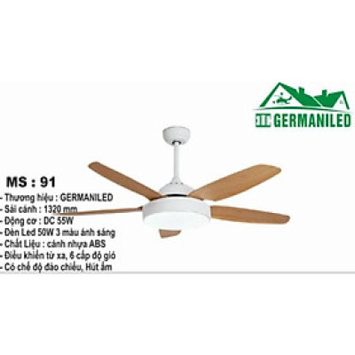 BH 5 năm quạt trần trên nhà đèn hiện đại, nguyên nhân DC lõi đồng phối hợp LED 3 màu AS, đảo chiều hút ẩm, ĐK không chạ