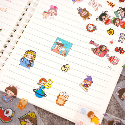 Hộp sticker 8 tấm trong suốt kèm dao tiện ích