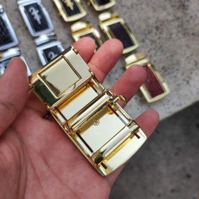 Mặt Khóa cho dây thắt lưng da cá sấu thật 3.5cm Kim loại đúc nguyên khối không gỉ sét!