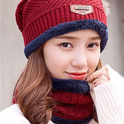 Mũ Len Kèm Khăn Cổ Mũ Len Khăn Chui Đầu Kiểu Dáng Hàn Quốc