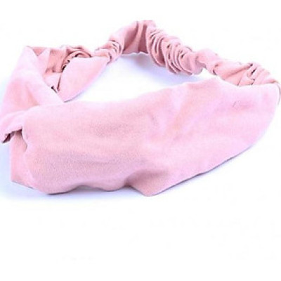 Băng Đô Vải Cài Tóc Nhung Màu Hồng
