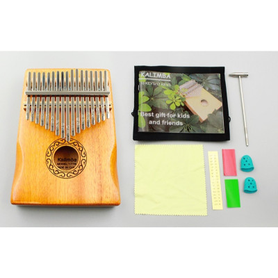 Đàn Kalimba 17 Phím - Đàn Kalimba Thumbs Piano Sử Dụng Ngón Tay | Tặng kèm búa chỉnh, khăn lau, dán nốt phím