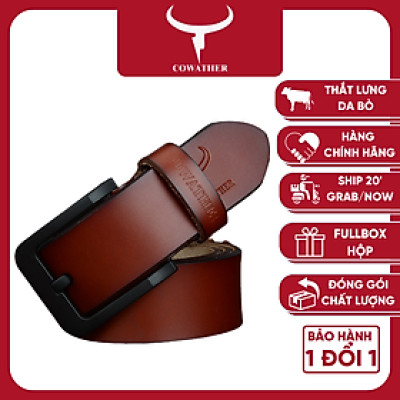 Thắt Lưng Da Bò Chính hãng COWATHER XF010 Nâu Vàng
