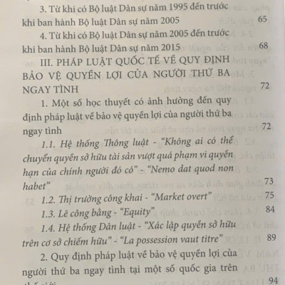 Bảo vệ quyền lợi của người thứ ba ngay tình (sách chuyên khảo)