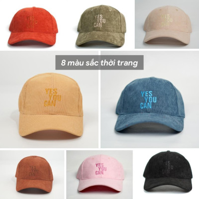 Mũ lưỡi trai ️ Nón kết thêu chữ Yes You Can phong cách Ulzzang form unisex nam nữ N06