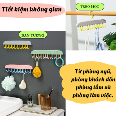 Móc Treo Đồ Đa Năng 8 Móc Xoay 360 Độ Tiết Kiệm Không Gian - Móc Treo Thắt Lưng, Đồ Lót