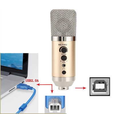 SOAIY Microphone Thu Âm Live Stream MK-F400USB - Kết nối qua cổng USB - Hàng Nhập Khẩu