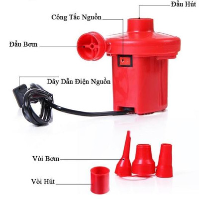 Máy Bơm Hơi 2 Chiều Mini Bơm Phao, Đệm Hơi - Màu Ngẫu Nhiên