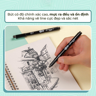 Bút Kim Kỹ Thuật 0.4 mm - Drawing Pen - Colorkit DW-C003 - Mực Đen