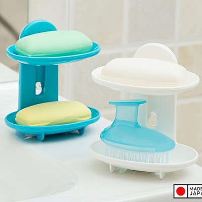 Khay đựng xà bông 2 tầng Inomata màu trắng - Nội địa Nhật Bản