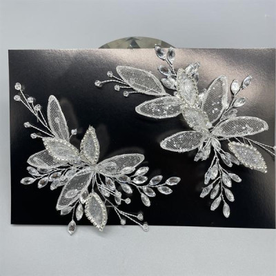 Cài tóc cô dâu hoa nhũ kết đá cho ngày cưới mẫu mới t7/2024