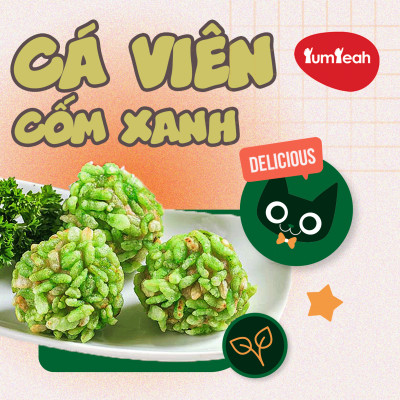 Cá Viên Cốm Xanh Gói 500gr 24 Viên  / 35 Viên - Thương Hiệu Đen Đỏ
