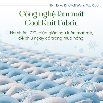 Nệm lò xo King Koil World Top Cool_Sử dụng công nghệ Thêu Tên hoặc Thông Điệp_Độ dày 32cm