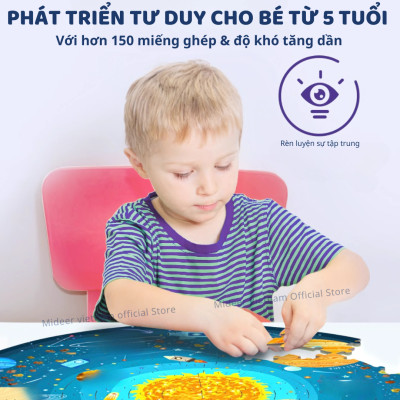 Ghép hình cho bé, tranh ghép Mideer 150P Round Puzzle, đồ chơi trí tuệ Cho bé 5 6 7 8 9+ Tuổi