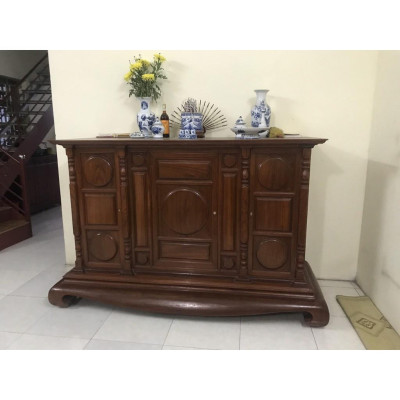 Tủ Thờ Đĩa Trơn Gỗ Gụ