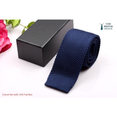 Cà Vạt Len Cao Cấp Bản  6Cm - Cavat Tự Thắt Kèm hộp Màu đỏ