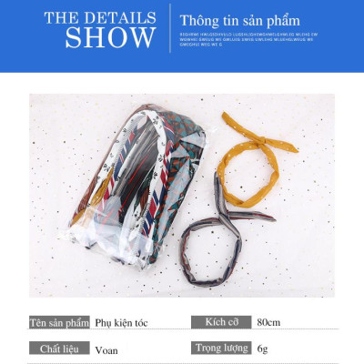 Combo 4 băng đô turban gọng kẽm họa tiết dễ thương