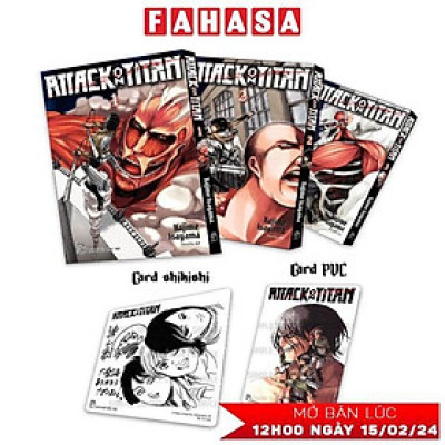 [Pre-order] Bộ Manga - Attack On Titan: Tập 1 - 3 (Bộ 3 Tập) - Tặng Kèm Card PVC + Card Shikishi